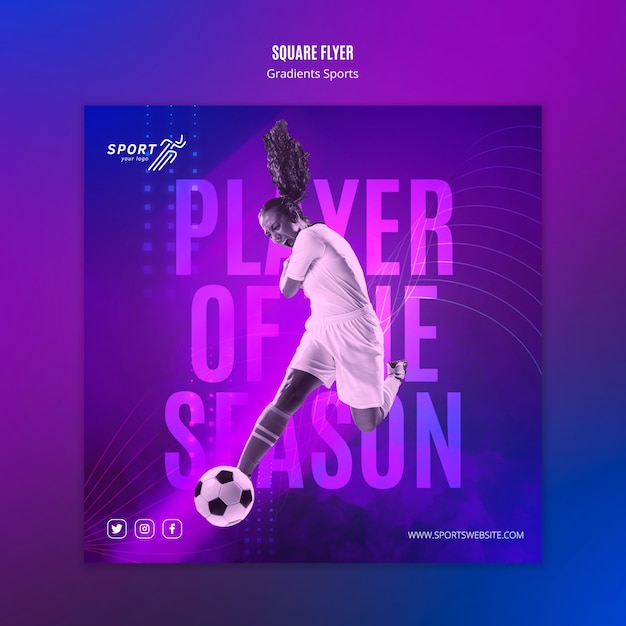Free PSD gradient sport flyer template