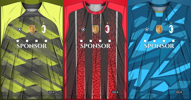 Free vector collection of sports shirts - soccer kit for sublimation