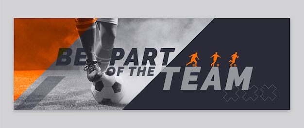 Free vector flat soccer twitter header