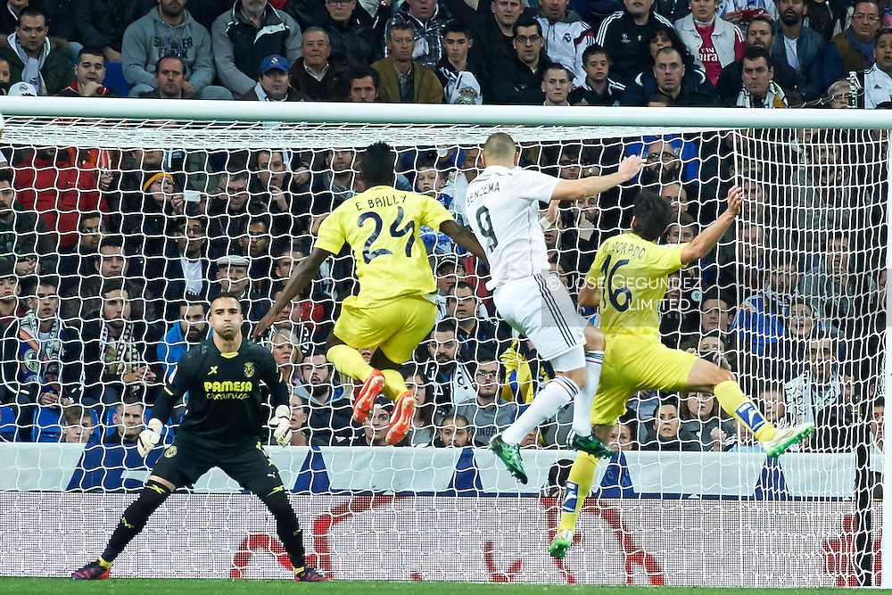 Karim Benzema during Real Madrid v Villarreal CF, La Liga football match at Santiago Bernabeu on March 1, 2015 in Madrid