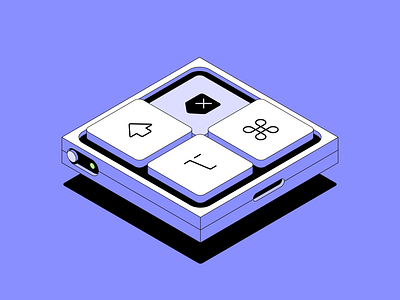 Isometric Keyboard Shortcuts Illu art control delete design illustration illustrator keyboard line art option pad rosek shift shortcut toggle usb usb-c vector